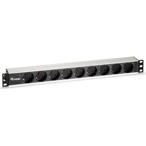 Equip Steckdosenleiste 9 Schuko-Steckdosen Aluminium 1U 19 Zoll (1/2)