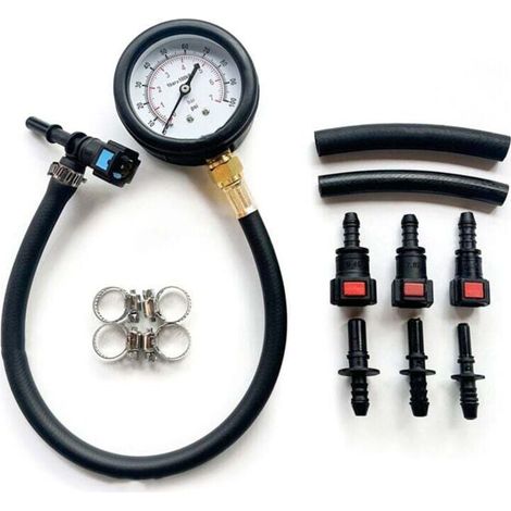 Kit Test Pression Carburant Pompe Injection Jauge Testeur Compatible Voiture Moto Camion- (1/4)