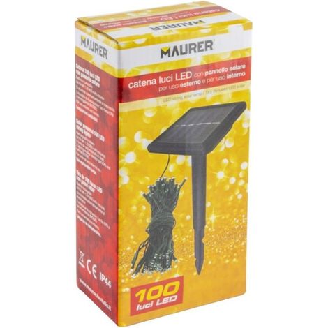 Luci Natalizie Solari 100 Led Luce Fredda Interno/Esterno (IP44) MAURER
