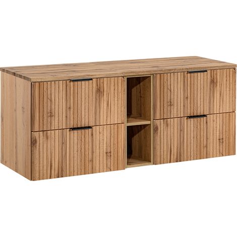 Mueble bajo lavabo 140cm 2 nichos Adriel Madera (1/4)