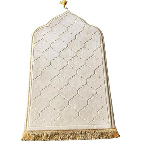 Tapis de prière personnalisé , traditionnel turc islamique, musulman, épais 25.6x43, flanelle grande taille, pour la méditation de prière (1/5)