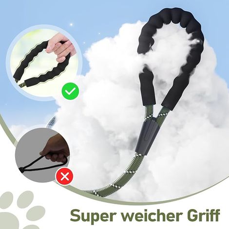 Dog Lead, 3M 5M 10M 15M 20M 25M 30M Dog Training Leash with Handle and Carabiner, Heavy Duty Lead for Small, Medium and Large (1/4)
