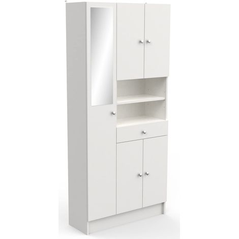 armadio con specchio "bikini" bianco 82x32x180 cm