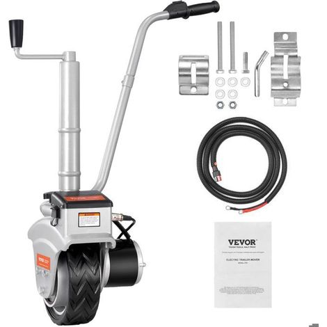 Roue Jockey Motorisée Électrique - JY01 - 350 W - 2 268 kg - Hauteur Réglable 30,5-63 cm - Vitesse 6,7 m/min
