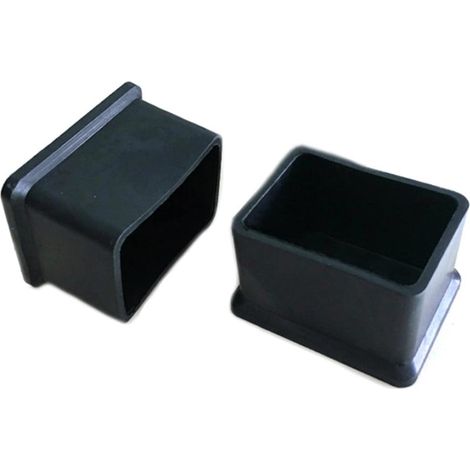 Embouts en caoutchouc pour pieds de chaise, extrémités tubes, Noir (1/4)