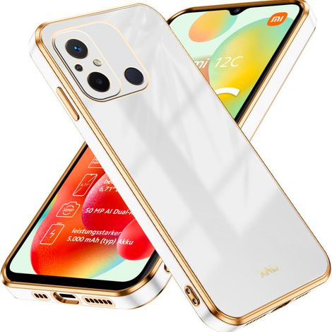 Funda para Xiaomi Redmi 12C, Glamour CamShield, blanca (1/3)