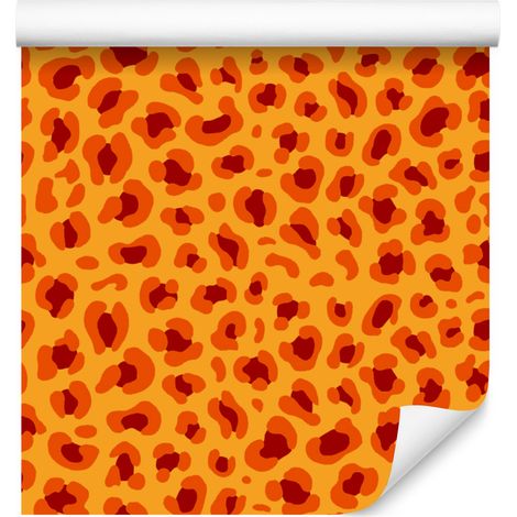 Papier peint motif peau d'animal orange, or et pêche 50x1000 cm (1/4)