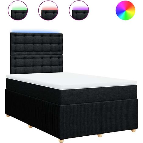 Maison Exclusive - Sommier à lattes de lit avec matelas noir 120x190 cm tissu (1/5)