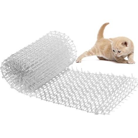 Tapis Anti-Chat 200x30cm,Tapis de Jardinage en Plastique Dissuasion Réseau Anti-Chat,Creuser Stopper Deterrent pour Animal Sauvage Répulsif de Pointes,Tapis Répulsif Clôture Intérieur Extérieur (1/5)
