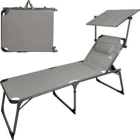 Aktive Faltliege Grau Aluminium Elegantes Design