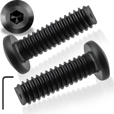 30 vis m5, tête plate cylindrique, acier inoxydable 304, noire, avec clé hexagonale, pour machines et meubles (1/5)