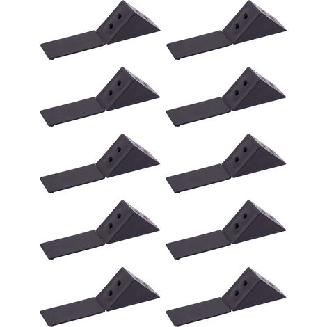 10x Equerre d'assemblage double raccord universel Taquet Ferrure Angle Connecteur Meuble Etagère Caisson, noir (1/2)