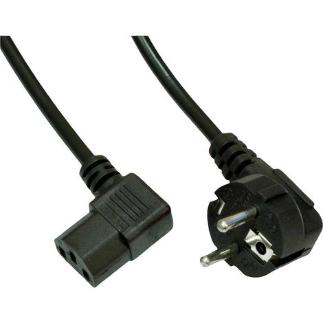 Câble d'alimentation Akyga ATX AK-PC-12A, 3 broches, coudé, IEC C13 CEE 7/7, 3 m (1/2)