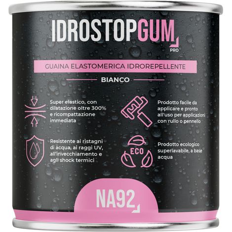 Guaina Gomma Elastomerica Idrorepellente IDROSTOPGUM NA92 LT.1 Bianca (1/5)