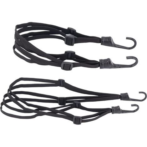 2 Pièces Accessoire pour Moto Vélo Bagage, Sangle de Bagage Tendeurs Elastique avec Crochets - Solution Bagages pour Moto Vélo Casque Bagages Chariot Remorque Cargo (60-110 cm) (1/4)