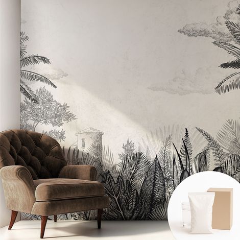 Fototapete Vliestapete mit Kleber - modern Wohnzimmer - Wanddekoration - einfach anzubringen Tropische Szenerie 250x250 cm (1/5)