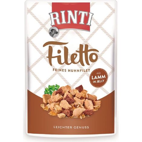 Rinti Filetto Hähnchenfilets in Gelee – 100-g-Beutel – mit 100 g Lammfleisch