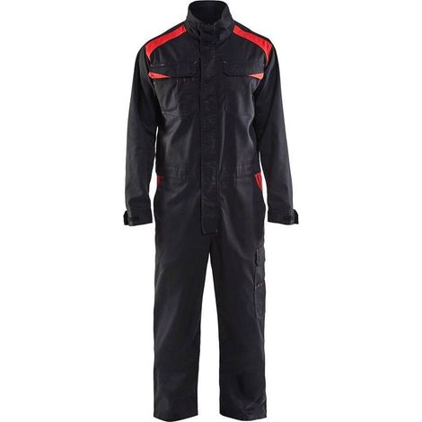 Tuta da lavoro industriale a maniche lunghe stretch 605418 - Nero/Rosso 42 (1/4)