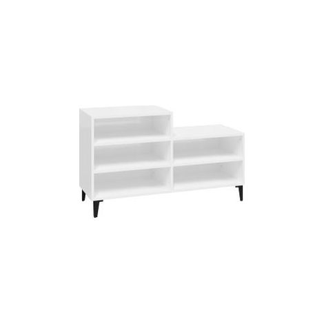 Armoire à chaussure Blanc brillant 102x36x60 Bois ingénierie (1/5)