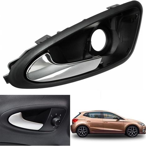 Conducteur Poignée pour Seat Ibiza 6J 6J1837113A Chromée Poignée de Porte Intérieure de Voiture Avant Gauche pour Ibiza 2009-2017 (1/4)