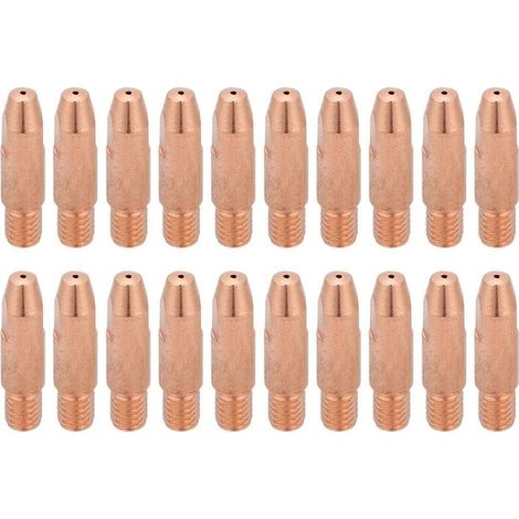 Plasma Consommable Buse de Coupe 20Pcs Pointe De Contact En Cuivre M6 pour Binzel 24KD MIG/MAG Torche De Soudage(1,0X28mm) (1/5)