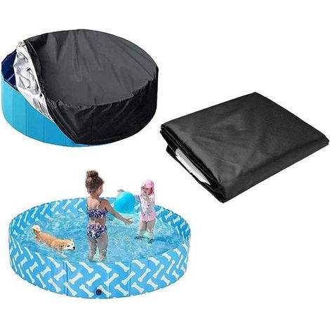 Couverture de piscine - Bâche - Ronde - 122X30cm - Pliable - Résistante aux intempéries (1/4)