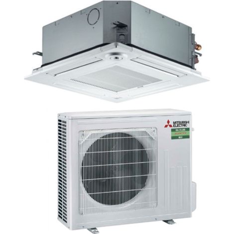 mitsubishi electric inverter aire acondicionado cassette 18000 btu slz-m50fa r-32 wi-fi opcional con mando a distancia y rejilla incluidos