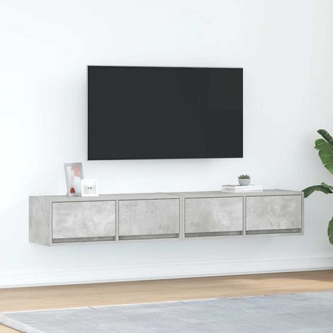 TV-Schränke 2 Stk. Betongrau 80x31x25,5 cm Holzwerkstoff (1/5)