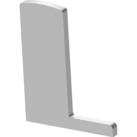 ECONOMY Endkappe für Bodenprofil F-Form 0006,links, aufgesetzte Montage,silber