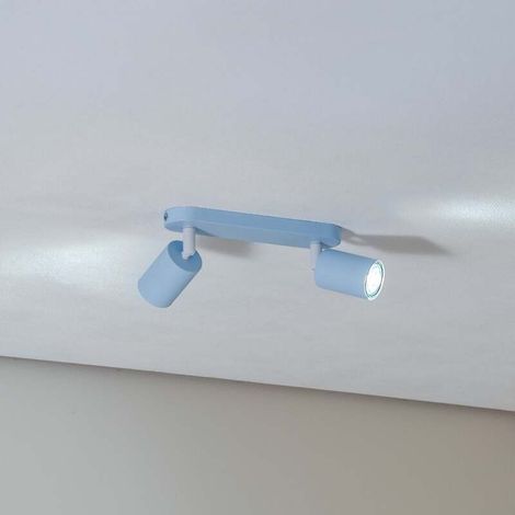 [NEUWERTIG] B-Ware Deckenstrahler Livia LED dimmbar 2-flg Stahl hellblau 35cm 17,5cm IP20 (1/2)