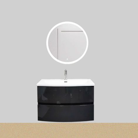 Meuble Salle de Bain 80cm suspenduavec vasque pour salle de bain, design moderne, installation facile