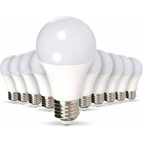 Bombilla LED E27, paquete de 10, 11 W (equivalente a 75 W), blanco natural. (1/5)