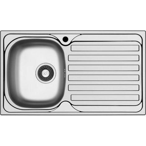Lavello da incasso Adriatico861 monostampo con 1 vasca sinistra e gocciolatoio destro inox