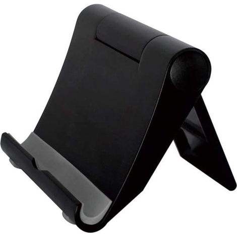 Support Telephone Bureau Portable Noir Pose Téléphone Pliable 360° Porte Smartphone Ajustable pour iPhone et Android Phone (1/4)
