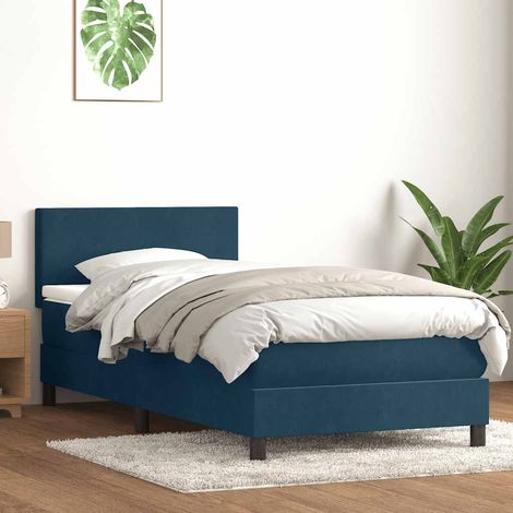 Boxspringbett mit Matratze Dunkelblau 80x210 cm Samt