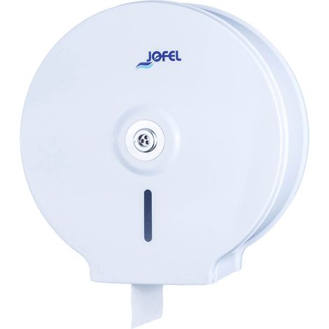 Jofel - Distributore industriale medio di rotoli di carta fino a 300 m, diametro massimo 220 mm, anima da 18 a 55 mm, corpo in acciaio laminato bianco, Classic AE12100