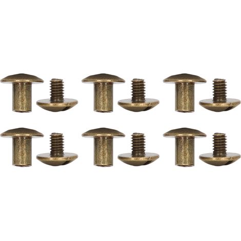 200 jeux de vis de reliure, revêtement uniforme, surfaces courbes, traitement électrolytique, vis à tête plate ronde en bronze (1/5)