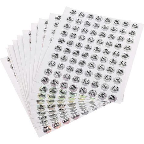 2400 selbstklebende Etiketten, qualitätsgeprüft, für den Lagergebrauch, getestet und sofort einsatzbereit. – 1,00 x 1,00 x 0,01 cm (1/4)