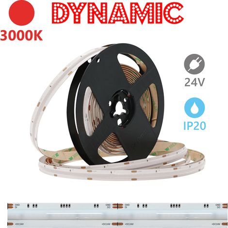 Bande Led Cob 24V 5M 13W/M 3000K Ip20 Irc90 - Éclairage Linéaire Professionnel Haute Fidélité Couleurs Pour Environnements Intérieurs (1/3)