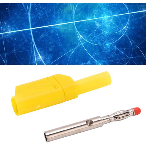 4,0-mm-Sicherheitsbananenstecker, spritzgegossene, isolierte Buchse aus reinem, vernickeltem Kupfer, Zubehör für Kontrollleuchte 22.160 21.430 gelb (1/5)