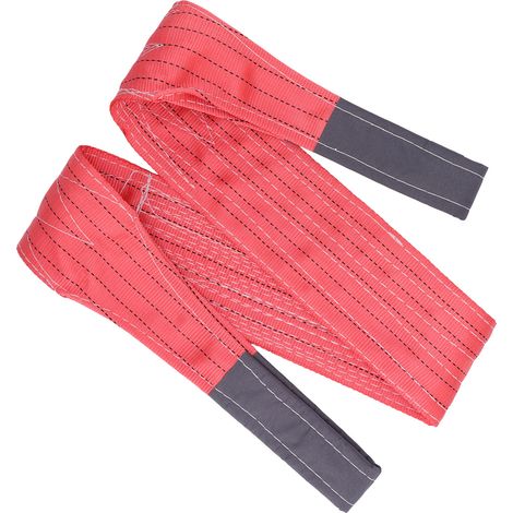 Sangle de levage ronde rouge en polyester, capacité 11023 lb, longueur 6,56 pi, élingue de manutention sans fin, usage intensif (1/5)