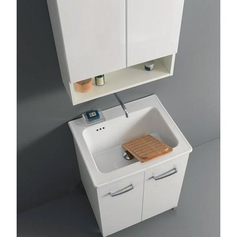 Mobile Nanco 60,4x49,5 a due ante, con lavatoio in ceramica di