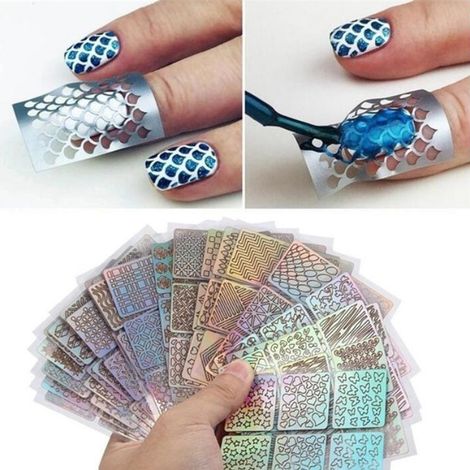 12 Stickers pour Ongles à Motifs Dentelle, Autocollants Décoratifs pour Manucure (1/5)