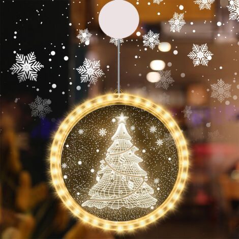 BUNTHAUS Guirlande lumineuse de Noël avec 36 LED, sapin de Noël blanc chaud, guirlande 3D à suspendre, fonctionne sur piles pour une utilisation intérieure et extérieure. (1/5)