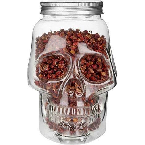 Bocaux en forme de crâne 500 ml/800 ml avec couvercle réutilisables pour cuisine maison camping pique-niques sel et pâtisserie (1/5)
