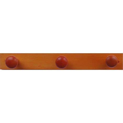 Home System R21478 Portabiti Appendiabiti in Legno a 3 Posizioni, Ciliegio