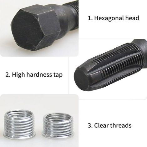 Kit Refiletage Bougies M14x1 25 - Réparation Culasse Aluminium - Pour Bougies D Allumage - 5 Pièces (1/5)