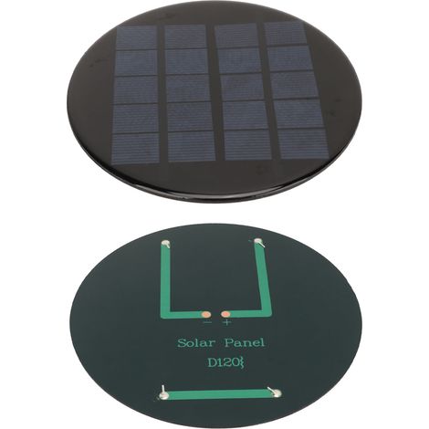 Mini panneau solaire rond 1,1 W 5 V 120 mm, batterie rechargeable 3,7 V, petit module de cellule solaire en silicium polycristallin (1/5)