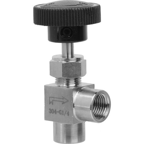 BSPP Nadelventil mit Innengewinde, Eckabsperrventil aus Edelstahl 304 für Wasser, Gas, Öl und Kraftstoff, 1/4 Zoll (1/5)