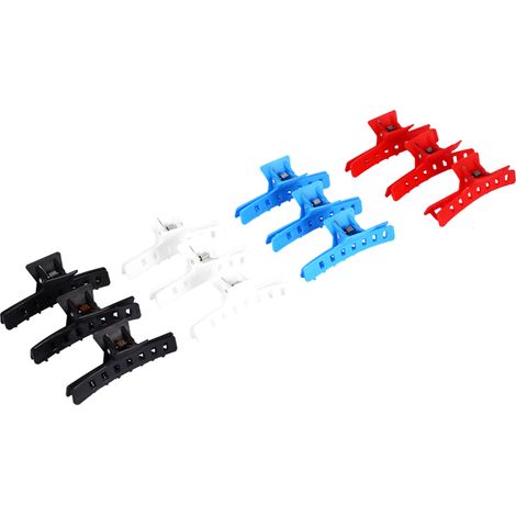 12 Pinceaux à Cheveux en Plastique pour Salon, Pinces de Coiffage, Clips de Coiffure, Accessoires de Stylisme, Lot de 12 (1/5)